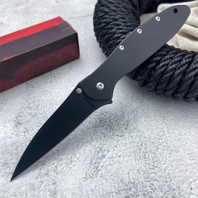 Flipper Knife 3" Bead Blast Plain Blade Carbon Fiber Handle Folding Pocket Knife with Pocket Clip Survival Knife Camping Tools