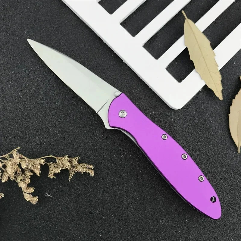 Flipper Knife 3" Bead Blast Plain Blade Carbon Fiber Handle Folding Pocket Knife with Pocket Clip Survival Knife Camping Tools