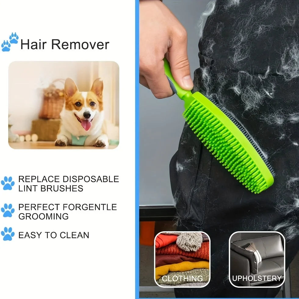 Pet Silicone Brush-Pet Hair Remover for Dogs and Cats,Massage Effect,Easy Clean Lint Brush for Clothes,Car Seats,and Upholstery