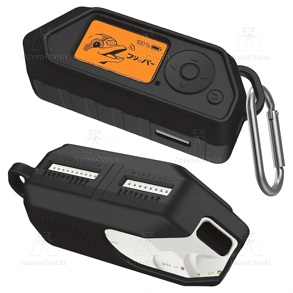 Flipper Zero Full Protective Case with Carabiner Anti-fall Anti-scratch Anti-slip Black Silicone Soft Shell Cover Accessories