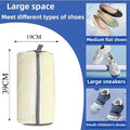 Durable Mesh Shoe Wash Bag with Zipper Rich Fluff Inside Protects Sneakers Casual Shoes in Washer Dryer Travel Storage Organizer